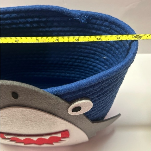 Shark Blue Storage Basket Witj Handles Made From‎ Cotton Rope Kids Room Decor - Picture 11 of 12
